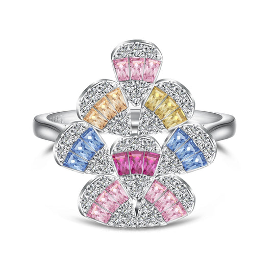 [ELAN LUXE]Sparkling Colorful Water Drop Shape Daily Ring