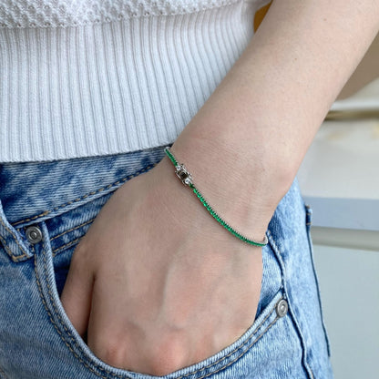 [ELAN LUXE]Dazzling Colorful Round Cut Daily Bracelet
