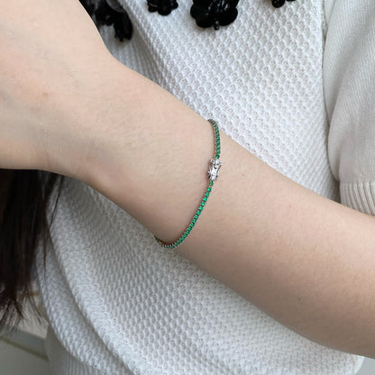 [ELAN LUXE]Dazzling Colorful Round Cut Daily Bracelet