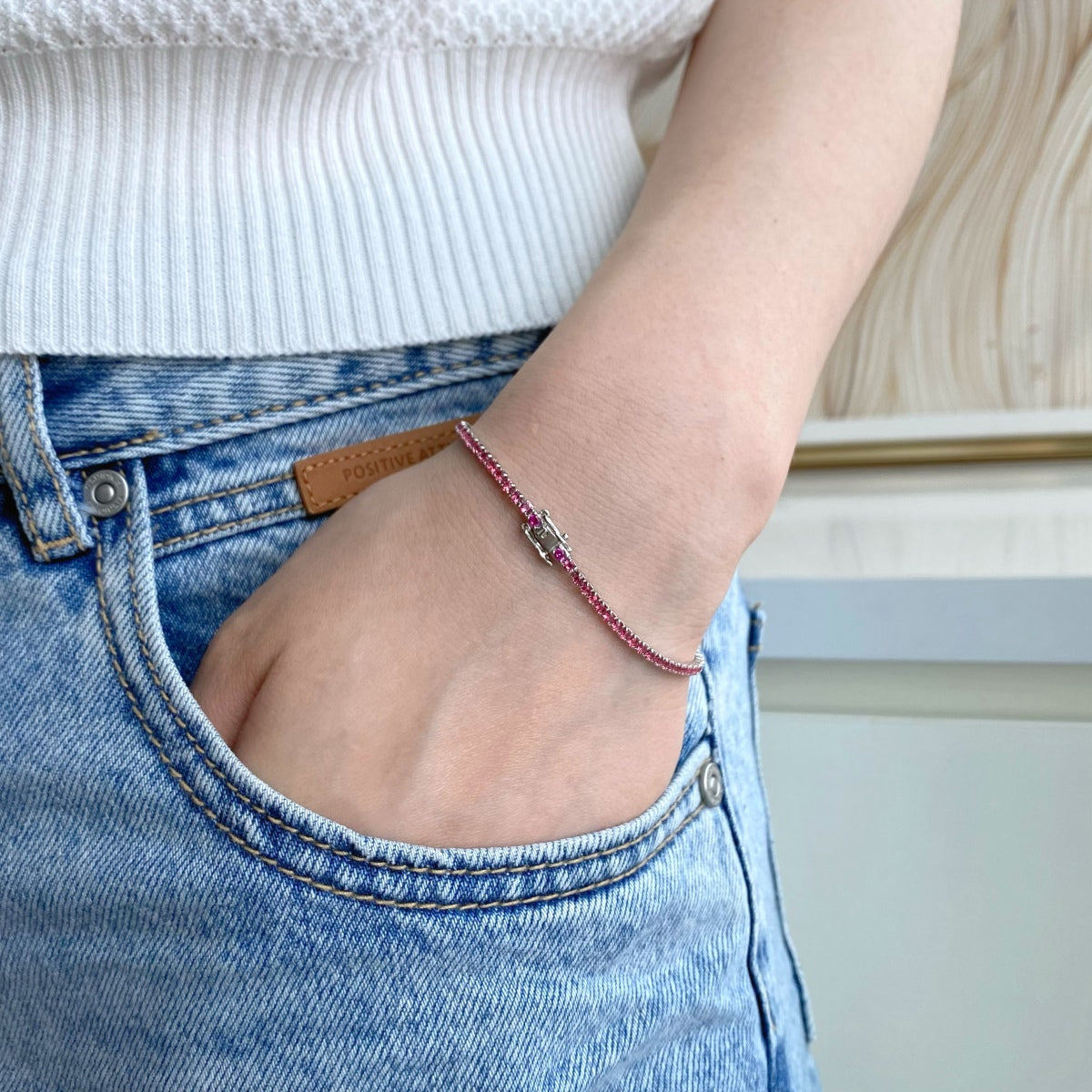 [ELAN LUXE]Dazzling Colorful Round Cut Daily Bracelet
