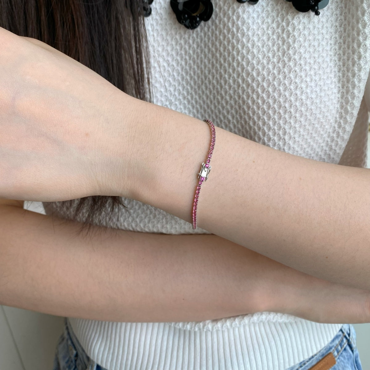 [ELAN LUXE]Dazzling Colorful Round Cut Daily Bracelet