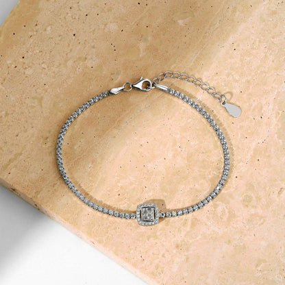 [ELAN LUXE]Luxurious Dazzling Square Shape Banquet Bracelet