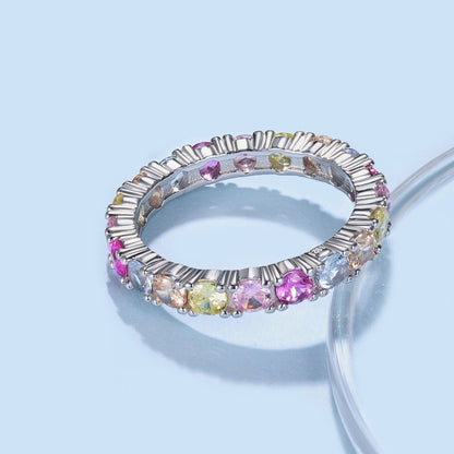 [ELAN LUXE]Dazzling Lustrous Round Cut Tennis Ring