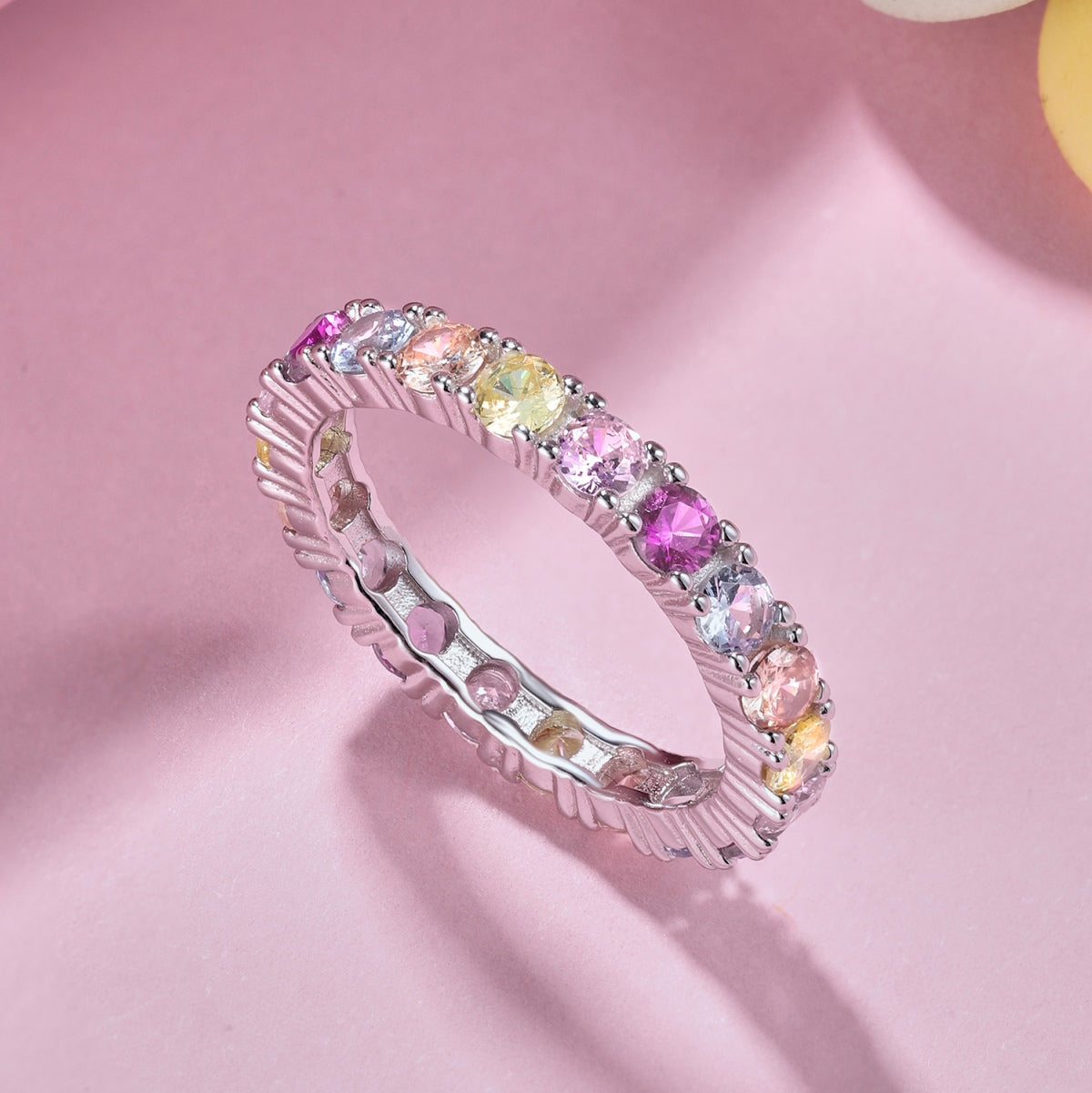 [ELAN LUXE]Dazzling Lustrous Round Cut Tennis Ring