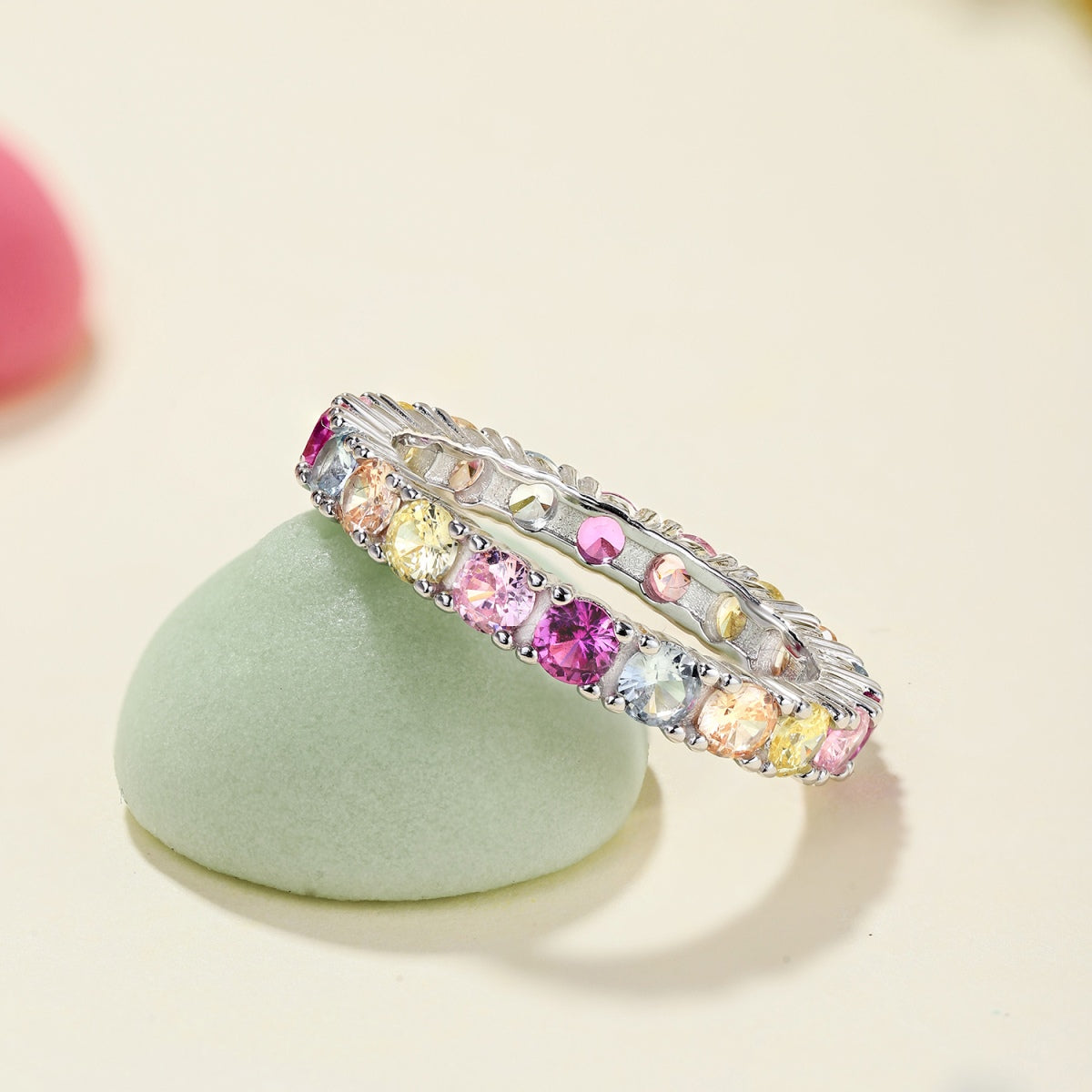 [ELAN LUXE]Dazzling Lustrous Round Cut Tennis Ring