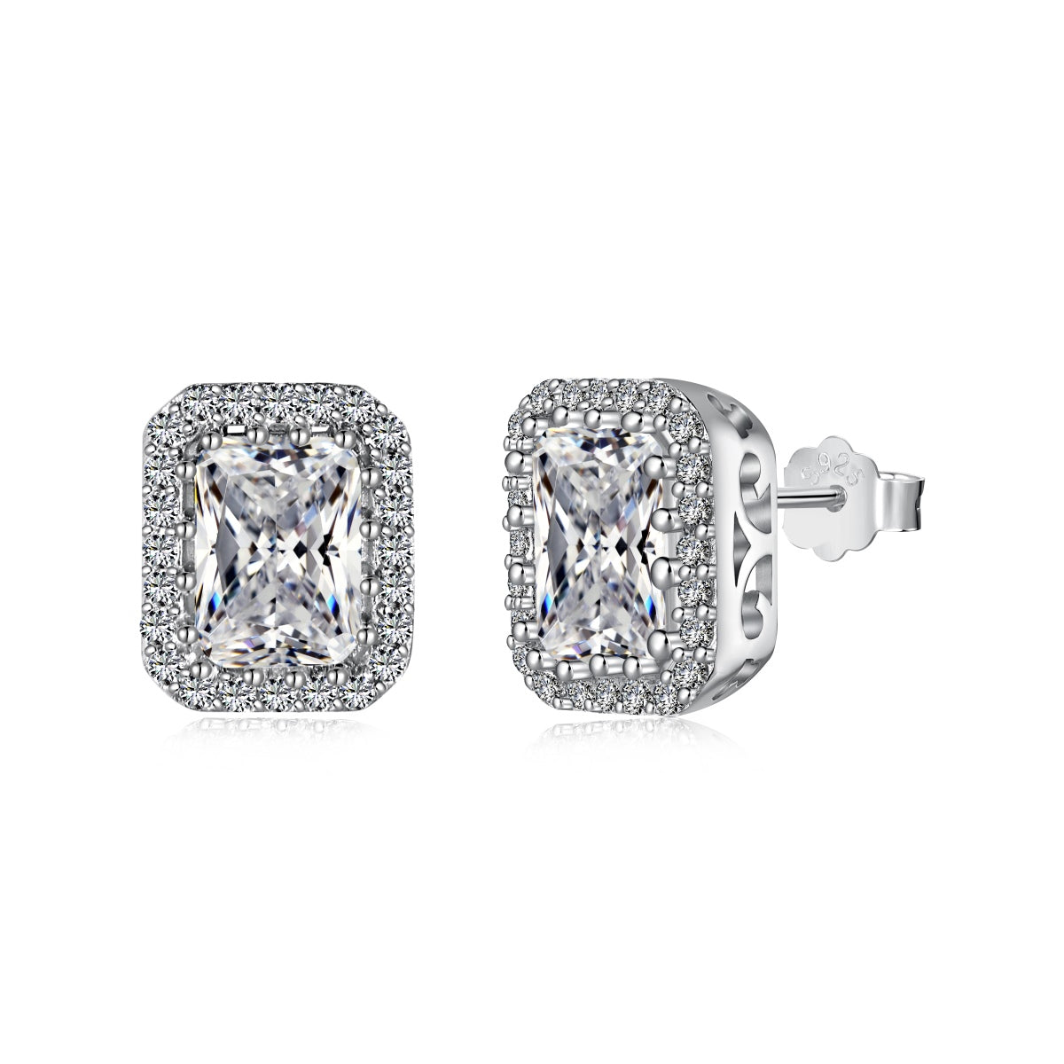 [ELAN LUXE]1.0 Carat Luxurious Dainty Emerald Cut Daily Earrings