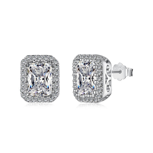 [ELAN LUXE]1.0 Carat Luxurious Dainty Emerald Cut Daily Earrings