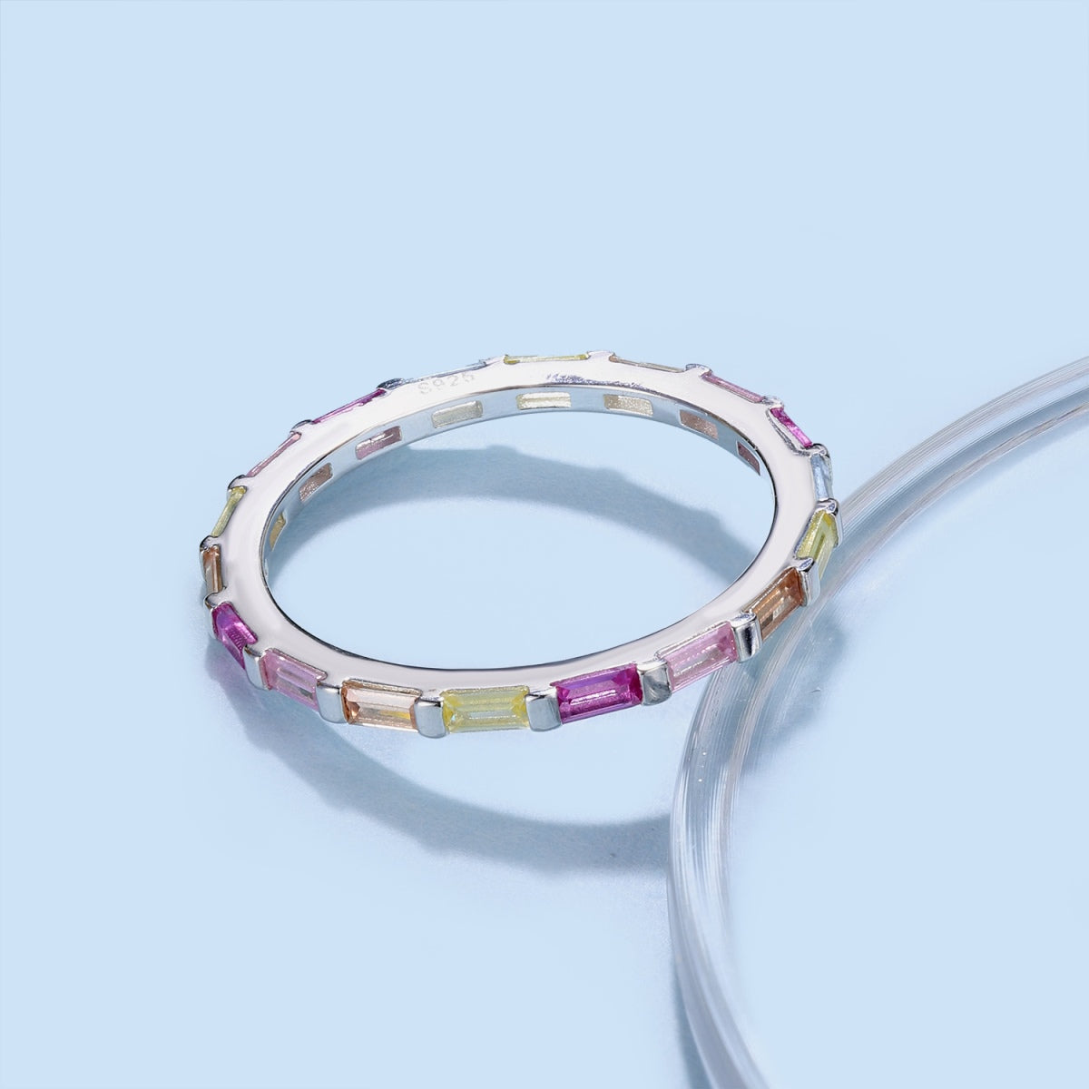 [ELAN LUXE]Exquisite Multicolored Emerald Cut Daily Ring