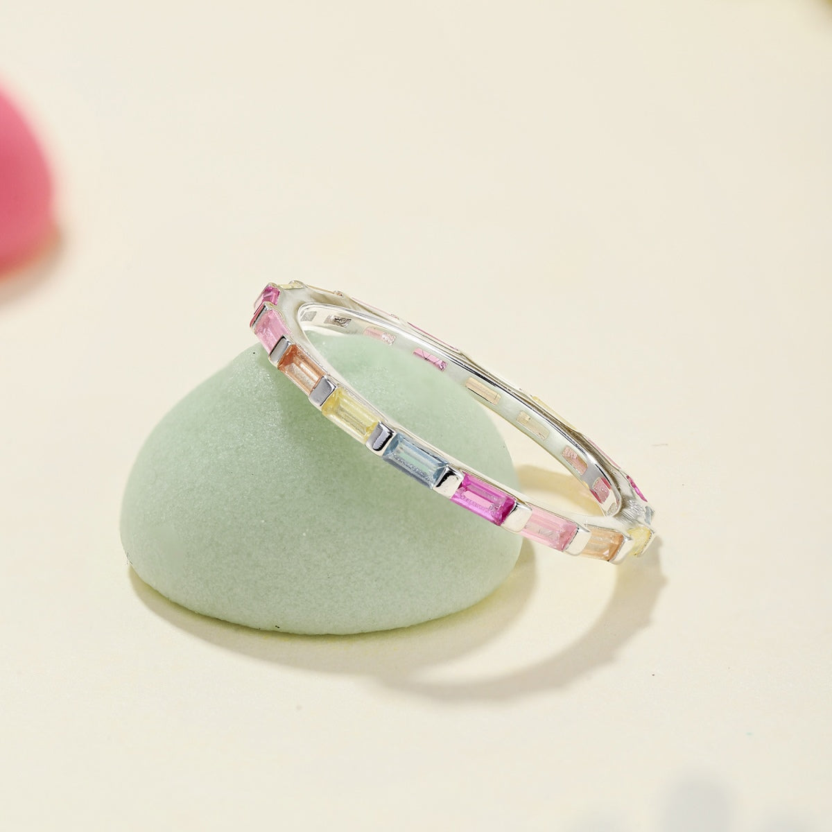 [ELAN LUXE]Exquisite Multicolored Emerald Cut Daily Ring