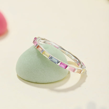 [ELAN LUXE]Exquisite Multicolored Emerald Cut Daily Ring