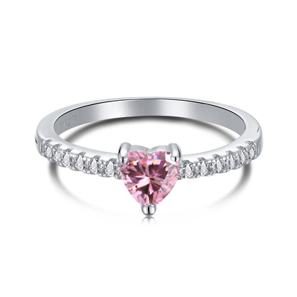 [ELAN LUXE]0.5 Carat CaratEternity Charming Heart Shape Lover Ring