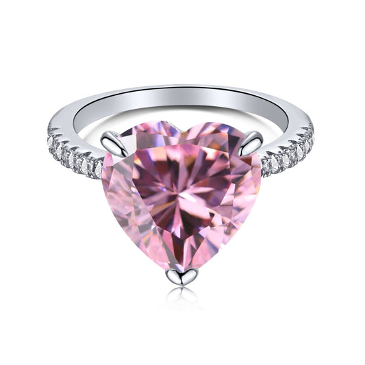 [ELAN LUXE]6.0 Carat Luxurious Sparkling Romantic Heart Cut Lover Ring