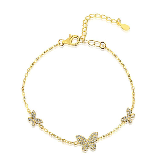 [ELAN LUXE]Delicate Butterfly Pendant Bracelet