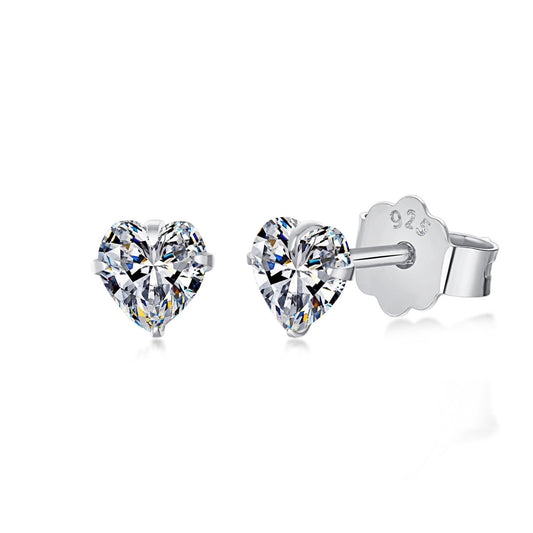 [ELAN LUXE]Sparkling Heart Shaped Simple Earrings