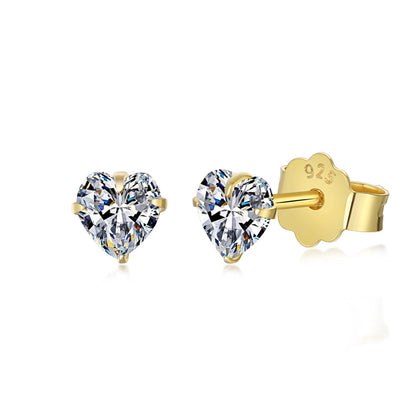 [ELAN LUXE]Sparkling Heart Shaped Simple Earrings