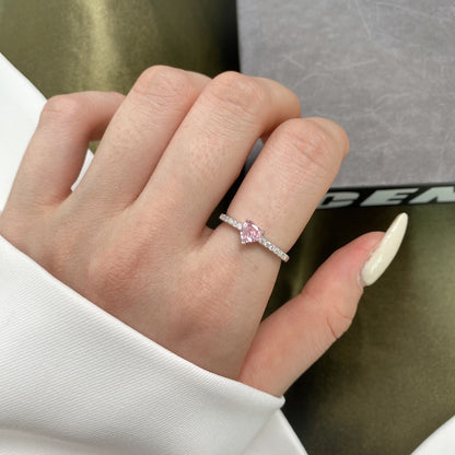 [ELAN LUXE]0.5 Carat CaratEternity Charming Heart Shape Lover Ring