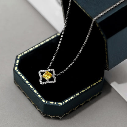 [ELAN LUXE]Exquisite Flower Shape Princess Cut Necklace