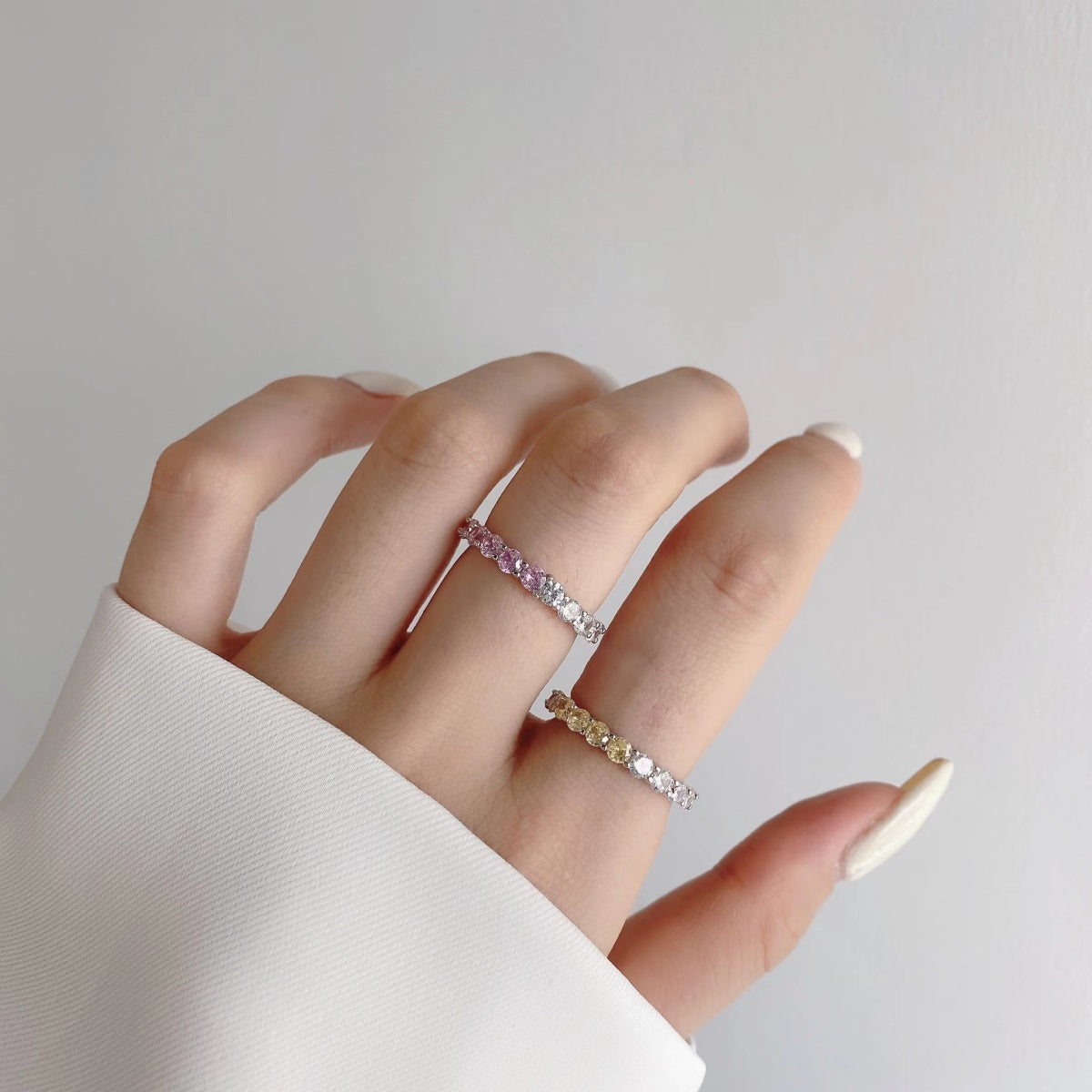 [ELAN LUXE]Sparkling Round Cut Tennis Ring