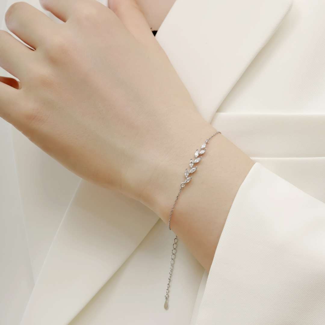 [ELAN LUXE]Elegant Wheat Leaves Shape Bracelet
