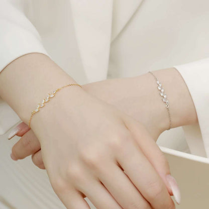 [ELAN LUXE]Elegant Wheat Leaves Shape Bracelet