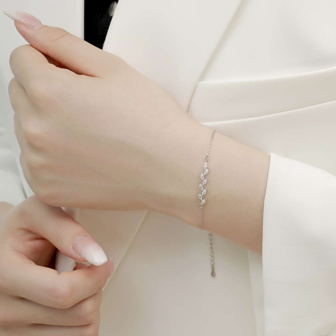 [ELAN LUXE]Elegant Wheat Leaves Shape Bracelet