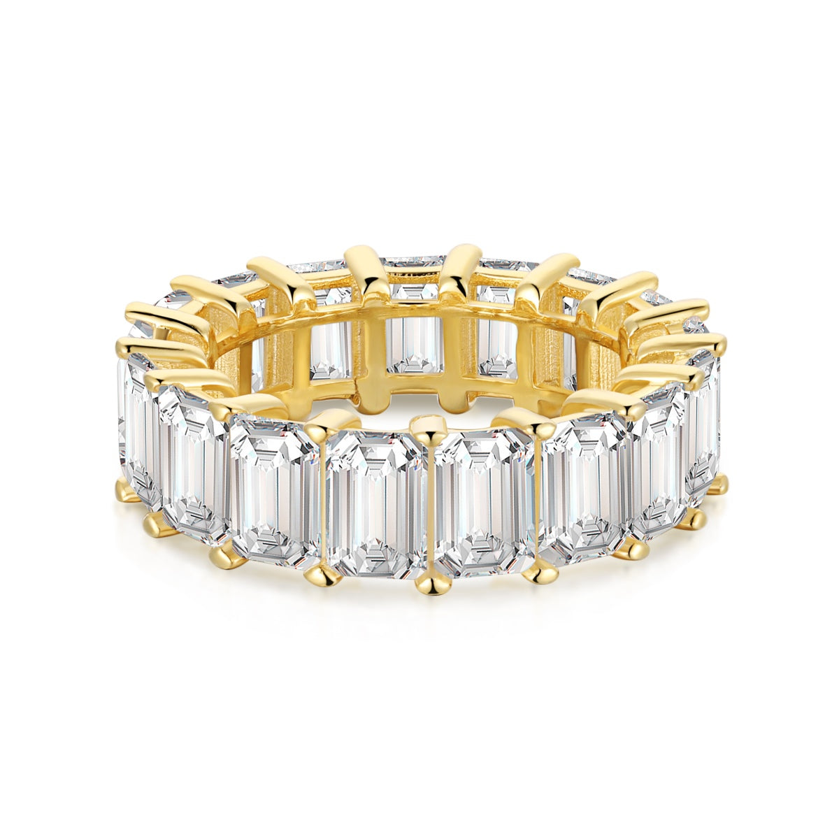 [ELAN LUXE]0.75 Carat Elegant Emerald Cut Tennis Ring