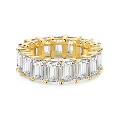 [ELAN LUXE]0.75 Carat Elegant Emerald Cut Tennis Ring