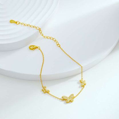 [ELAN LUXE]Delicate Butterfly Pendant Bracelet