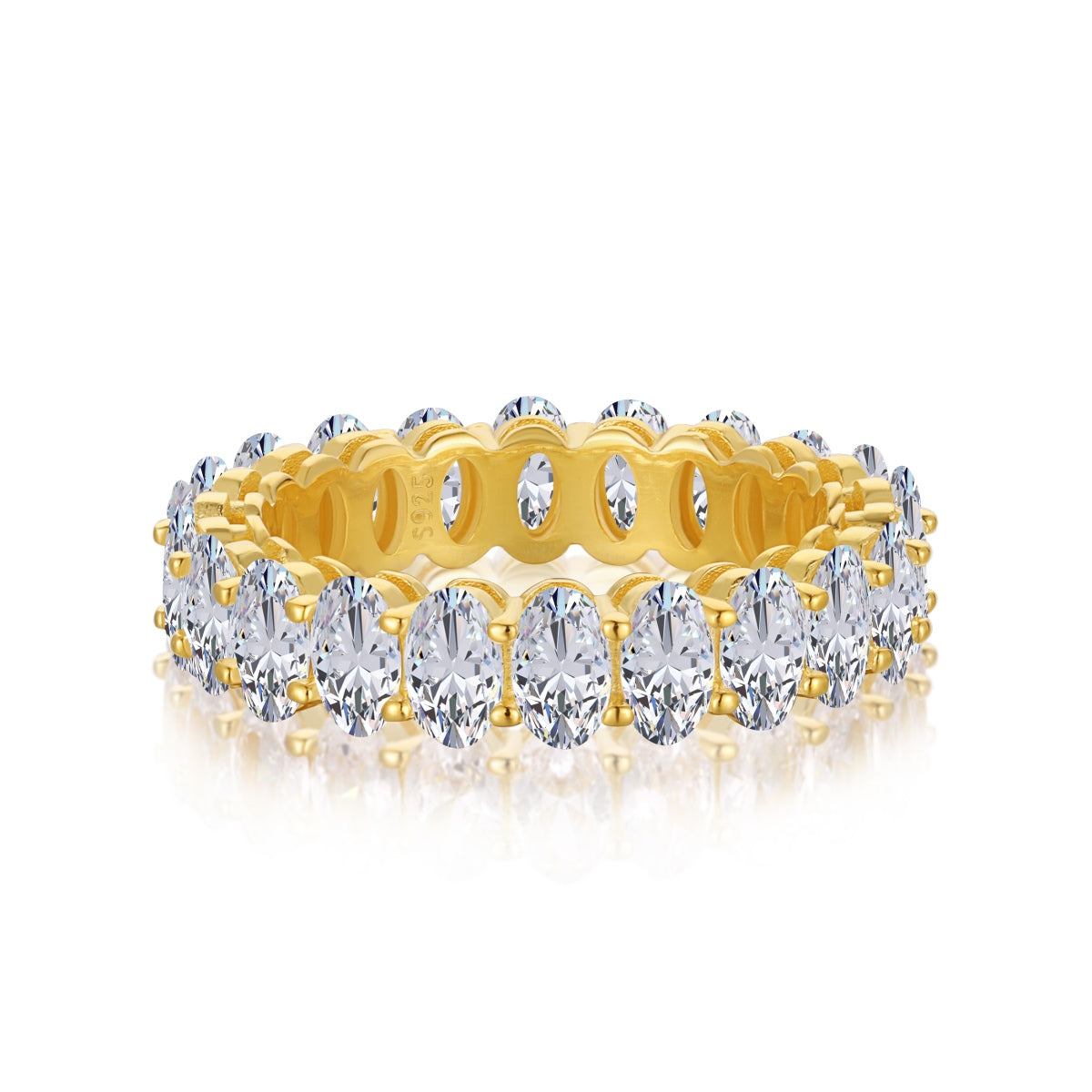 [ELAN LUXE]Ornate Oval Cut Tennis Ring