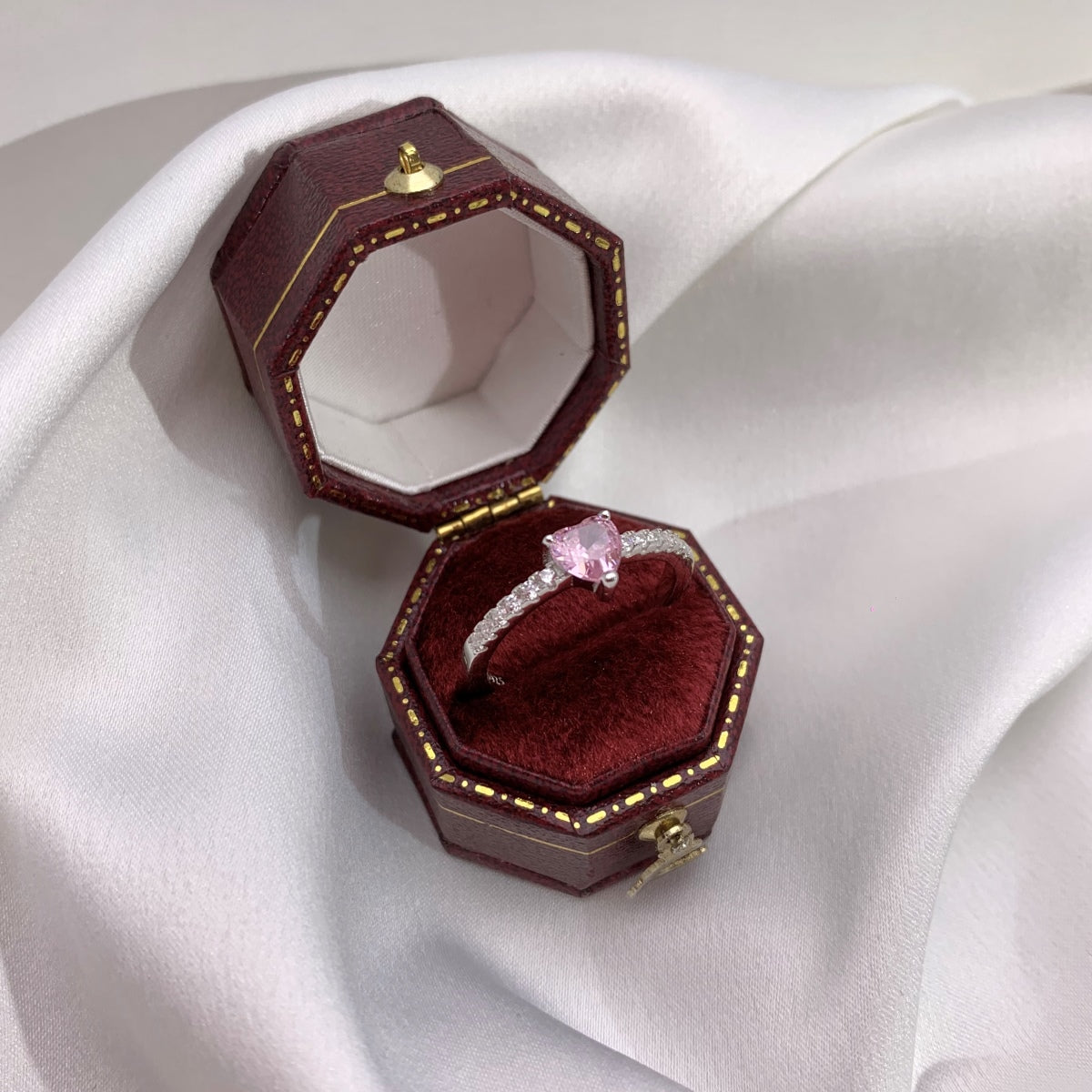 [ELAN LUXE]0.5 Carat CaratEternity Charming Heart Shape Lover Ring