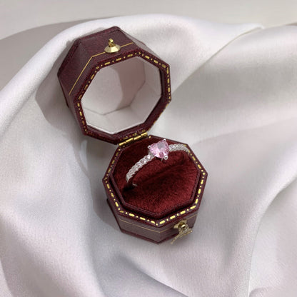 [ELAN LUXE]0.5 Carat CaratEternity Charming Heart Shape Lover Ring