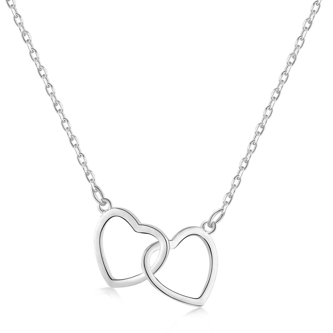 [ELAN LUXE]Sterling Silver Love Double Ring Necklace