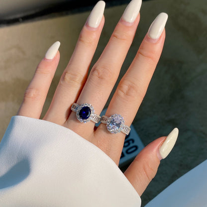 [ELAN LUXE]1.5 Carat Dazzling Charming Oval Cut Banquet Ring