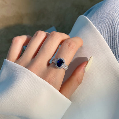 [ELAN LUXE]1.5 Carat Dazzling Charming Oval Cut Banquet Ring