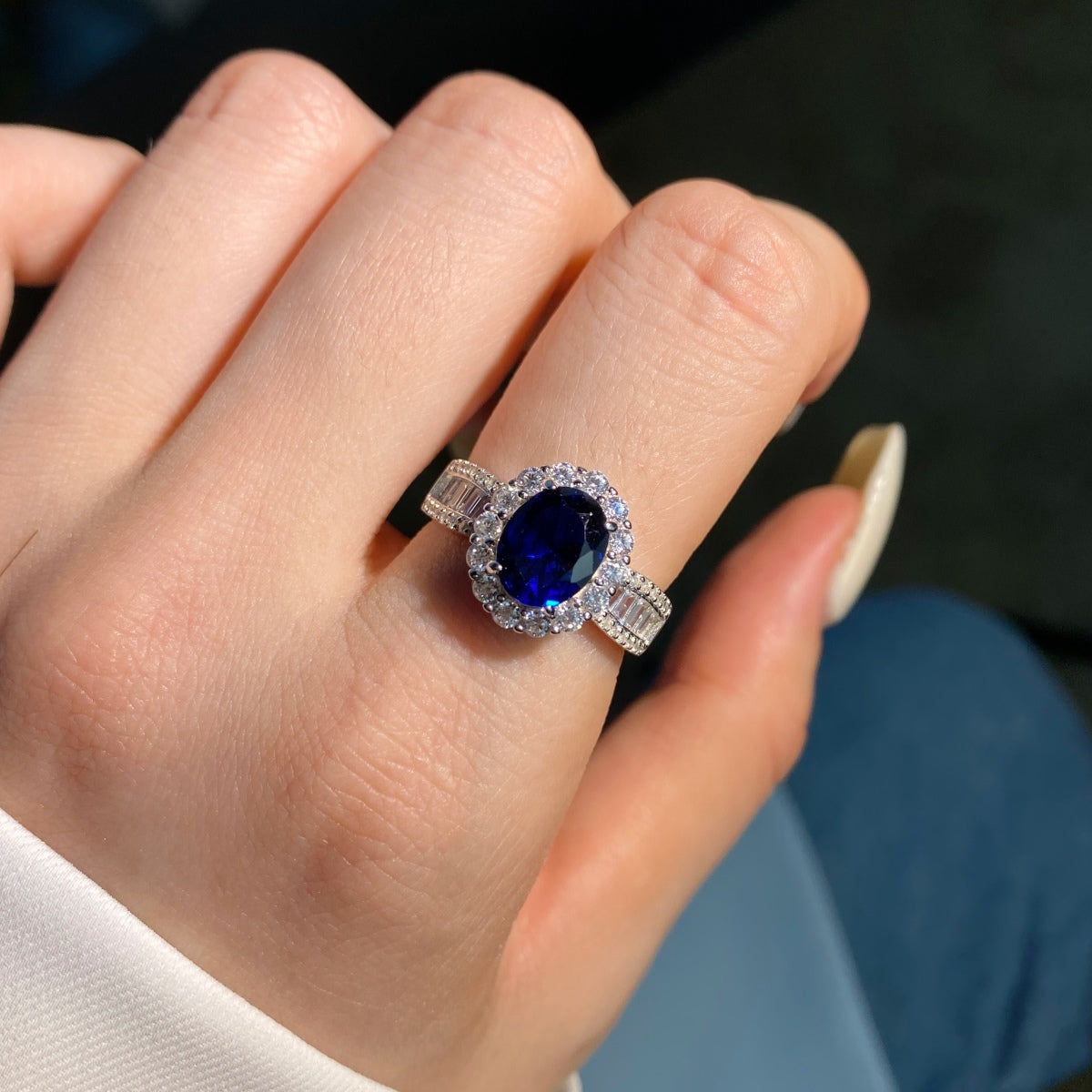 [ELAN LUXE]1.5 Carat Dazzling Charming Oval Cut Banquet Ring