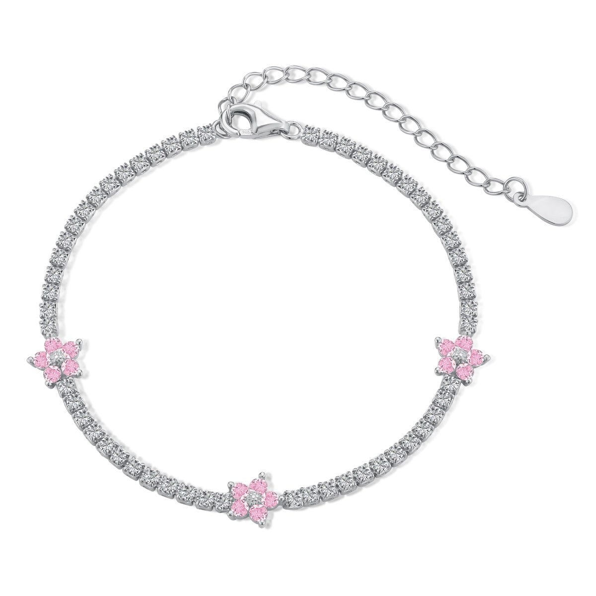 [ELAN LUXE]Sparkling Flower Shape Tennis Bracelet
