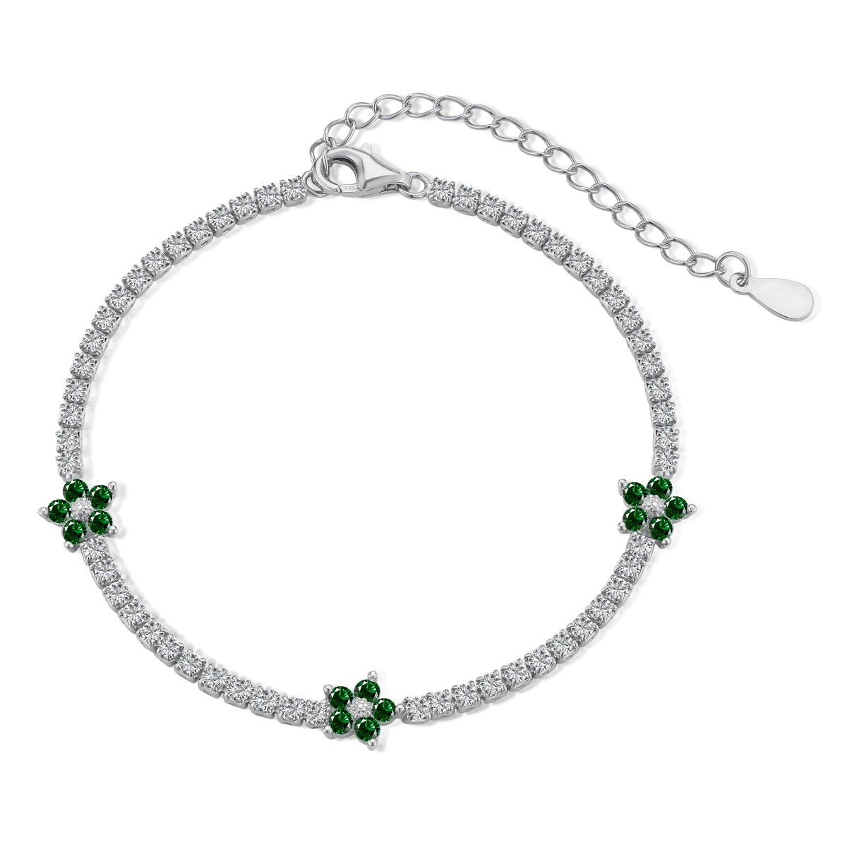 [ELAN LUXE]Sparkling Flower Shape Tennis Bracelet