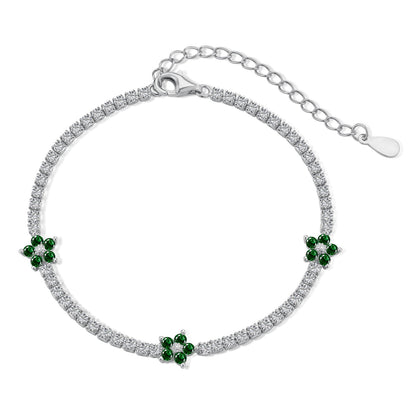 [ELAN LUXE]Sparkling Flower Shape Tennis Bracelet
