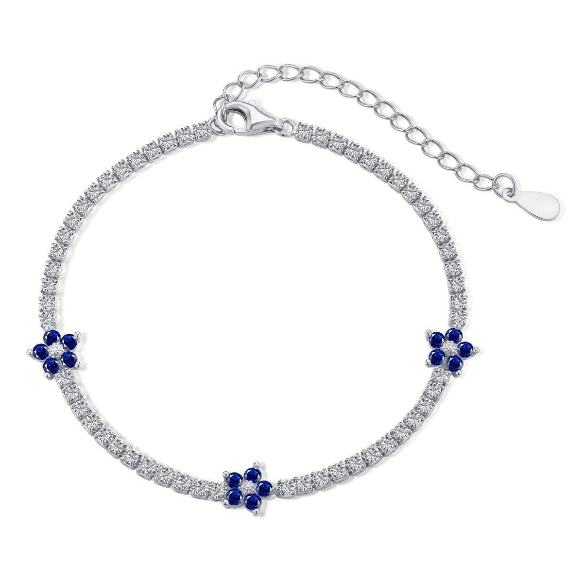 [ELAN LUXE]Sparkling Flower Shape Tennis Bracelet