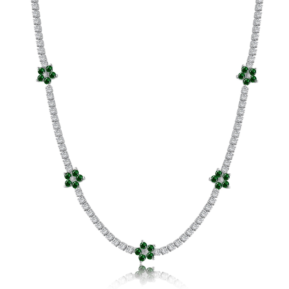 [ELAN LUXE]Luxurious Colorful Flower Tennis Necklace