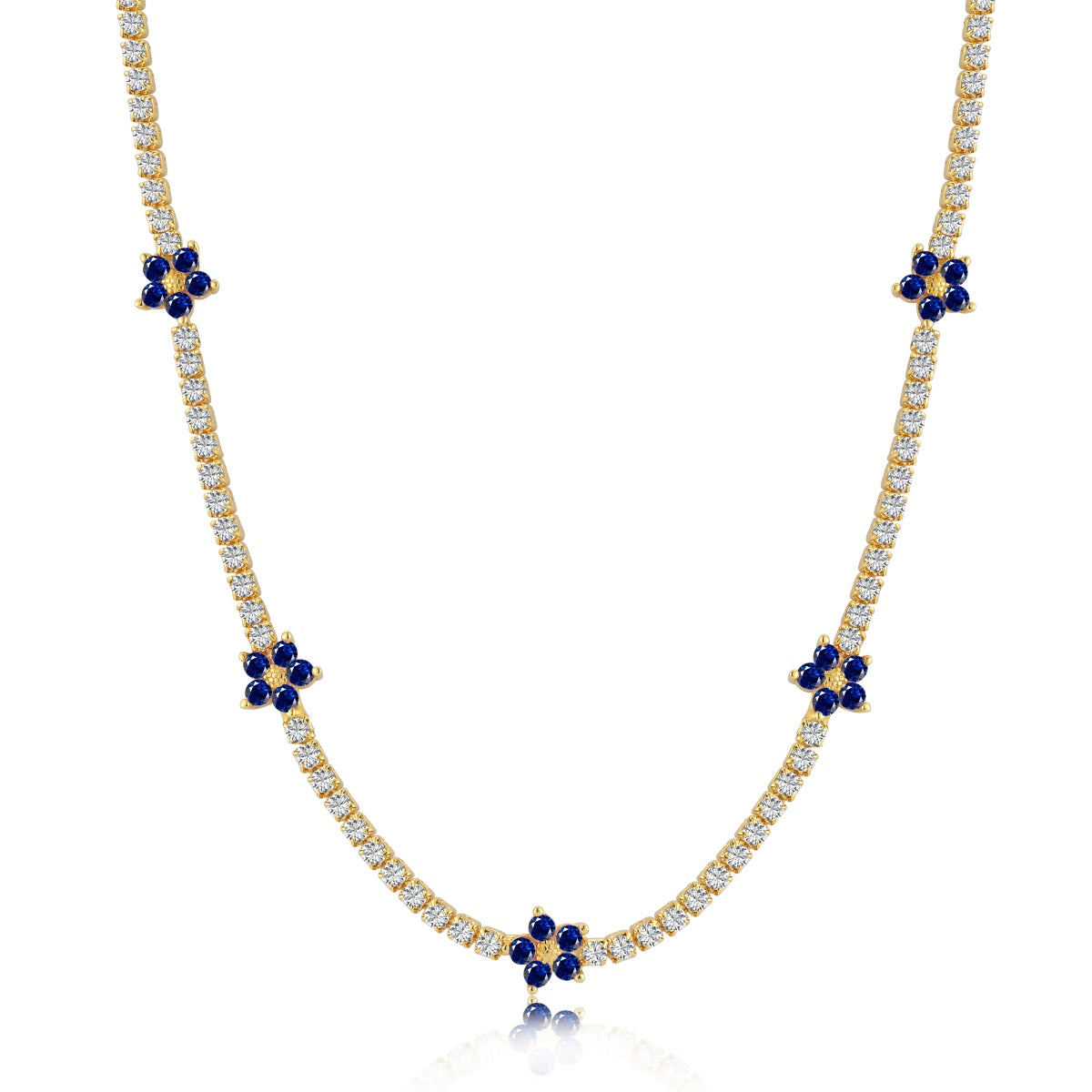 [ELAN LUXE]Luxurious Colorful Flower Tennis Necklace