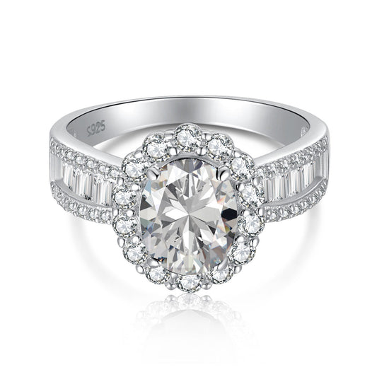 [ELAN LUXE]1.5 Carat Dazzling Charming Oval Cut Banquet Ring