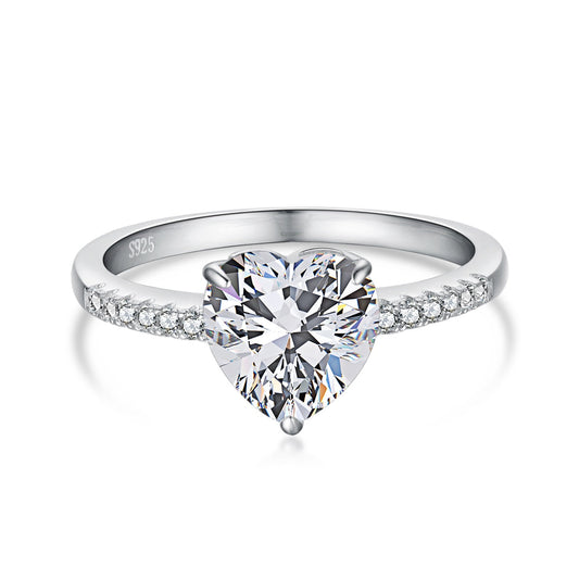 [ELAN LUXE]2.0 Carat Dazzling Lustrous Heart Cut Lover Ring
