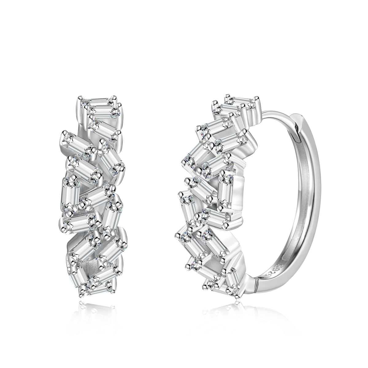 [ELAN LUXE]Dazzling Colorful Emerald Cut Daily Earrings