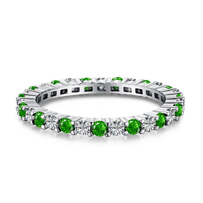 [ELAN LUXE]Exquisite Colorful Round Cut Tennis Ring