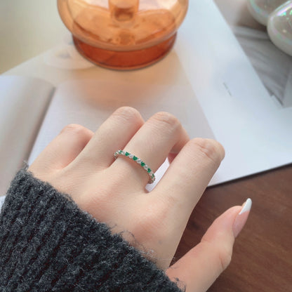 [ELAN LUXE]Exquisite Colorful Round Cut Tennis Ring