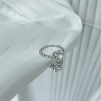 [ELAN LUXE]2.0 Carat Dazzling Lustrous Heart Cut Lover Ring