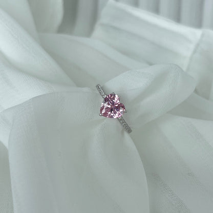 [ELAN LUXE]2.0 Carat Dazzling Lustrous Heart Cut Lover Ring