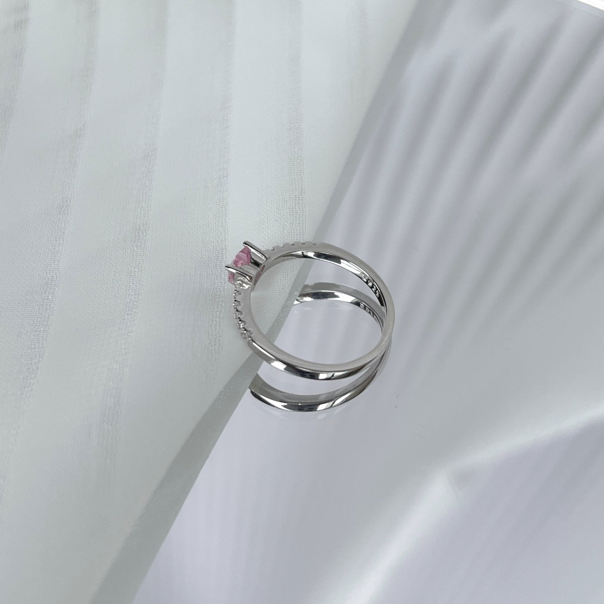 [ELAN LUXE]0.5 Carat CaratEternity Charming Heart Shape Lover Ring