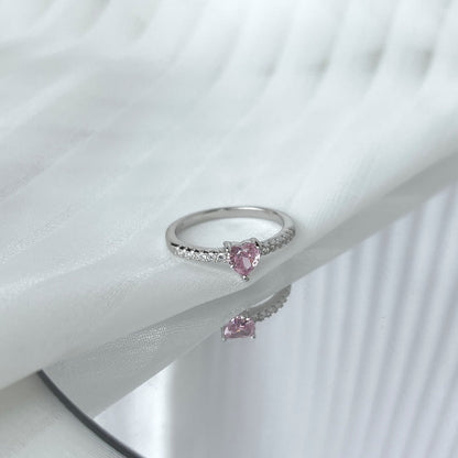 [ELAN LUXE]0.5 Carat CaratEternity Charming Heart Shape Lover Ring